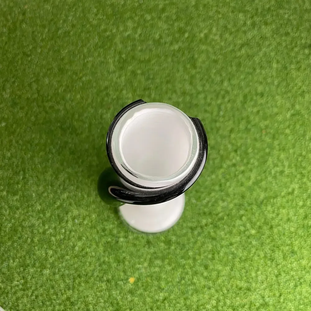 Vintage White Black Tarnowiec Hand Made Art Glass Vase
